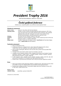 President Trophy 2016 - Česká golfová federace