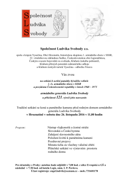 Společnost Ludv&iacute;ka Svobody z.s. V&aacute;s zvou
