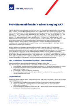 Pravidla odměňov&aacute;n&iacute; v r&aacute;mci skupiny AXA