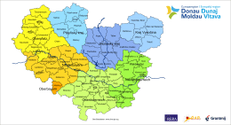 Mapa Evropského regionu Dunaj - Vltava (ERDV)