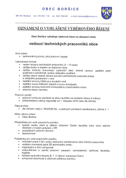 Vedoucí technických pracovníků obce