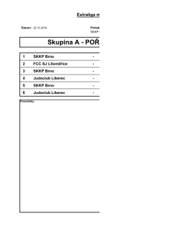 Skupina A - POŘADÍ UTKÁN