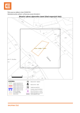 Situační výkres zájmového území (klad mapových listů) SKUPINA ČEZ