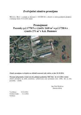 Z&aacute;měr pron&aacute;jmu - Damnov, rybn&iacute;k
