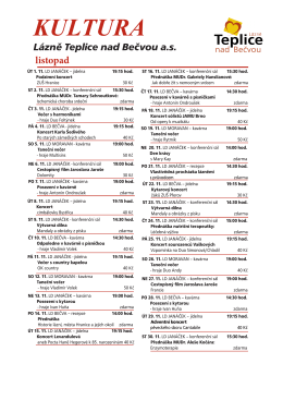 Kultura listopad - Lázně Teplice nad Bečvou as