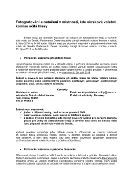 Fotografování a natáčení ve volební místnosti