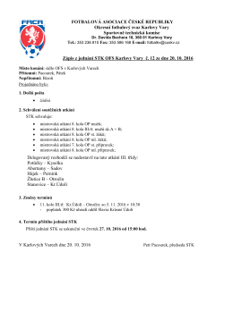 Zápis z jednání STK ze dne 20. 10. 2016