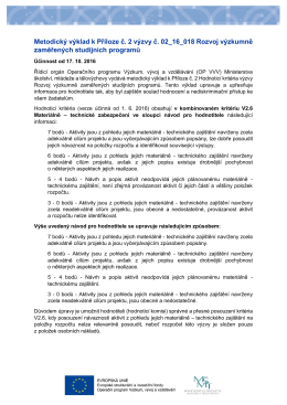 MV k příloze č. 2 výzvy RVZSP