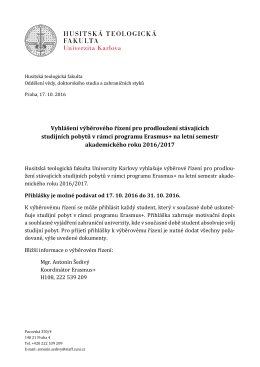 Vyhl&aacute;&scaron;en&iacute; v&yacute;běrov&eacute;ho ř&iacute;zen&iacute; pro prodloužen&iacute; st&aacute;vaj&iacute;c&iacute;ch studijn&iacute;ch