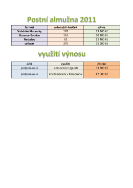 přehled 2011 - Charita Valašské Klobouky