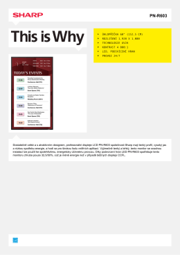 PN-R603 - PNR603 - LCD Monitor Professional Display