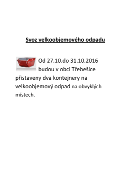 Svoz velkoobjemov&eacute;ho odpadu