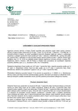 Zahájení řízení SR/0058/PO/2016 povolení kácení