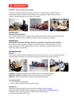 AVONET roste a hled&aacute; nov&eacute; kolegy