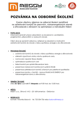 pozv&aacute;nka na odborn&eacute; &scaron;kolen&iacute;