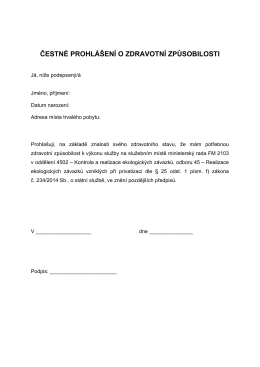 Čestné prohlášení o zdravotní způsobilostiPDF