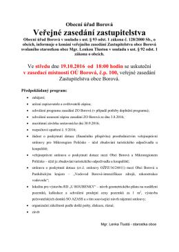 Veřejné zasedání zastupitelstva