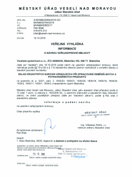 VEŘEJNÁ VYHLÁŠKA INFORMACE