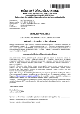 Veřejná vyhláška zde