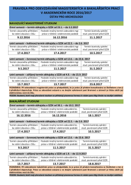 pravidla pro odevzdávání magisterských a bakalářských prací v