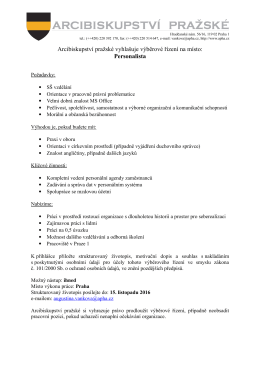 V&yacute;běrov&eacute; ř&iacute;zen&iacute; personalista