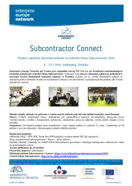 Subcontractor Connect, &Scaron;v&eacute;dsko