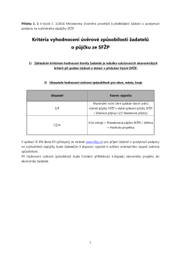 Příloha č. 1 - Ministerstvo životního prostředí