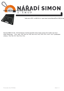 Sada bitů imbus 16ti dílná ATX Profi - naradi