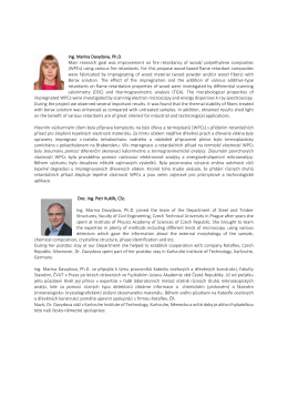Ing. Marina Davydova, Ph.D. Main research goal was improvement