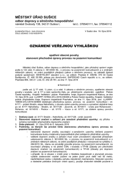 přechodná úprava provozu na pozemní komunikaci - sil. II