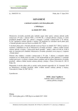 oznámení - Ministerstvo životního prostředí