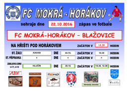 FC MOKR&Aacute;-HOR&Aacute;KOV &ndash; BLAŽOVICE