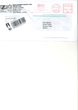 Page 1 česk&aacute; zemědělsk&aacute; univerzita v Praze (AU: dikan&aacute;rtaku". W