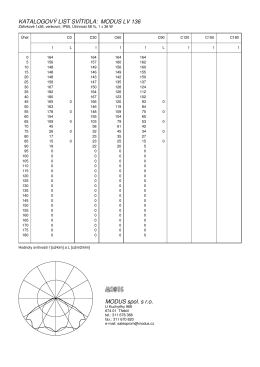 KATALOGOVÝ LIST SVÍTIDLA: MODUS LV 136 MODUS spol. s r.o.