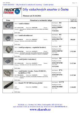 Platnost od 17.10.2016 Foto Označen&iacute; a technick&eacute; &uacute;daje