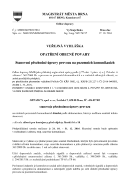 Opatření obecné povahy - Jánská 16 a 18 - Brno
