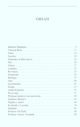 Page 1 OBSAH Babicka Step&aacute;nka . . . . . . . . . . . . . . . . . . . . . . . . . 9