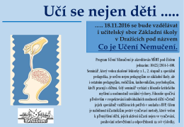 18.11.2016 se bude vzděl&aacute;vat i učitelsk&yacute; sbor Z&aacute;kladn&iacute; &scaron;koly v