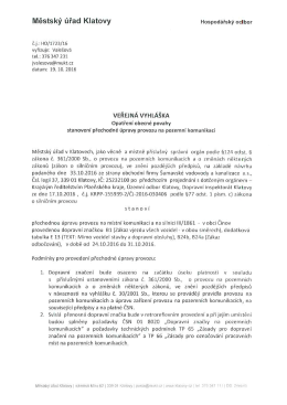 přechodná úprava provozu v obci Ćínov