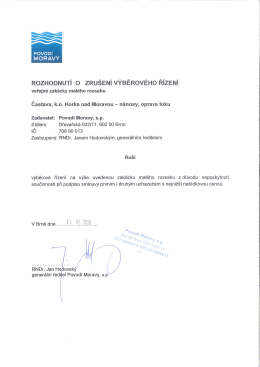 Zrušení VŘ Častava, k.ú. Horka nad Moravou