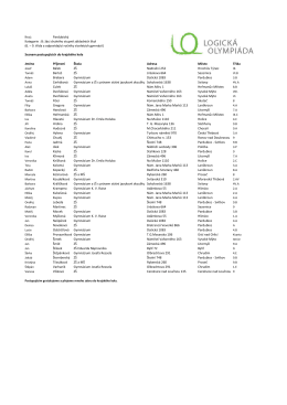 Kraj : Pardubický Seznam postupujících do krajského kola Jméno