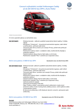 4. Cenov&eacute; zv&yacute;hodněn&iacute; Volkswagen Caddy.