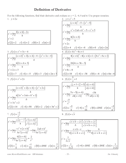 Definition of Derivative - Uplift North Hills Prep