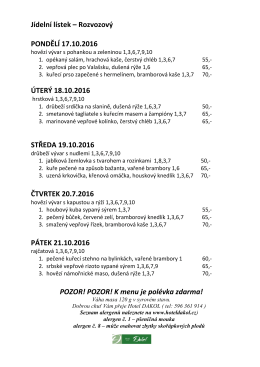 J&iacute;deln&iacute; l&iacute;stek &ndash; Rozvozov&yacute;