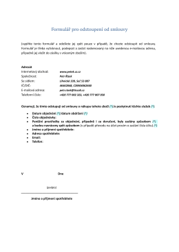 Formulář pro odstoupení od smlouvy