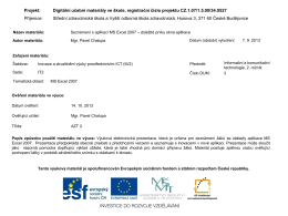 03 – Seznámení s aplikací MS Excel 2007