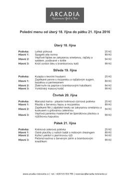 Týdenní polední menu