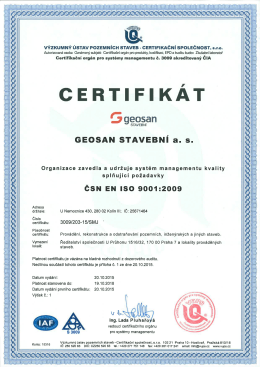 Zde si stáhněte náš certifikát.
