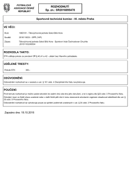 ROZHODNUTÍ Sp. zn.: SR2016095478