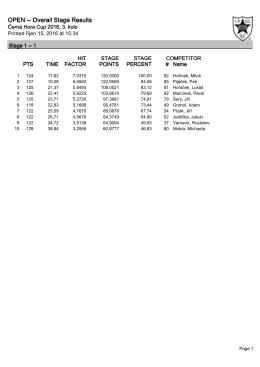 Stage - IPSC Ostrava